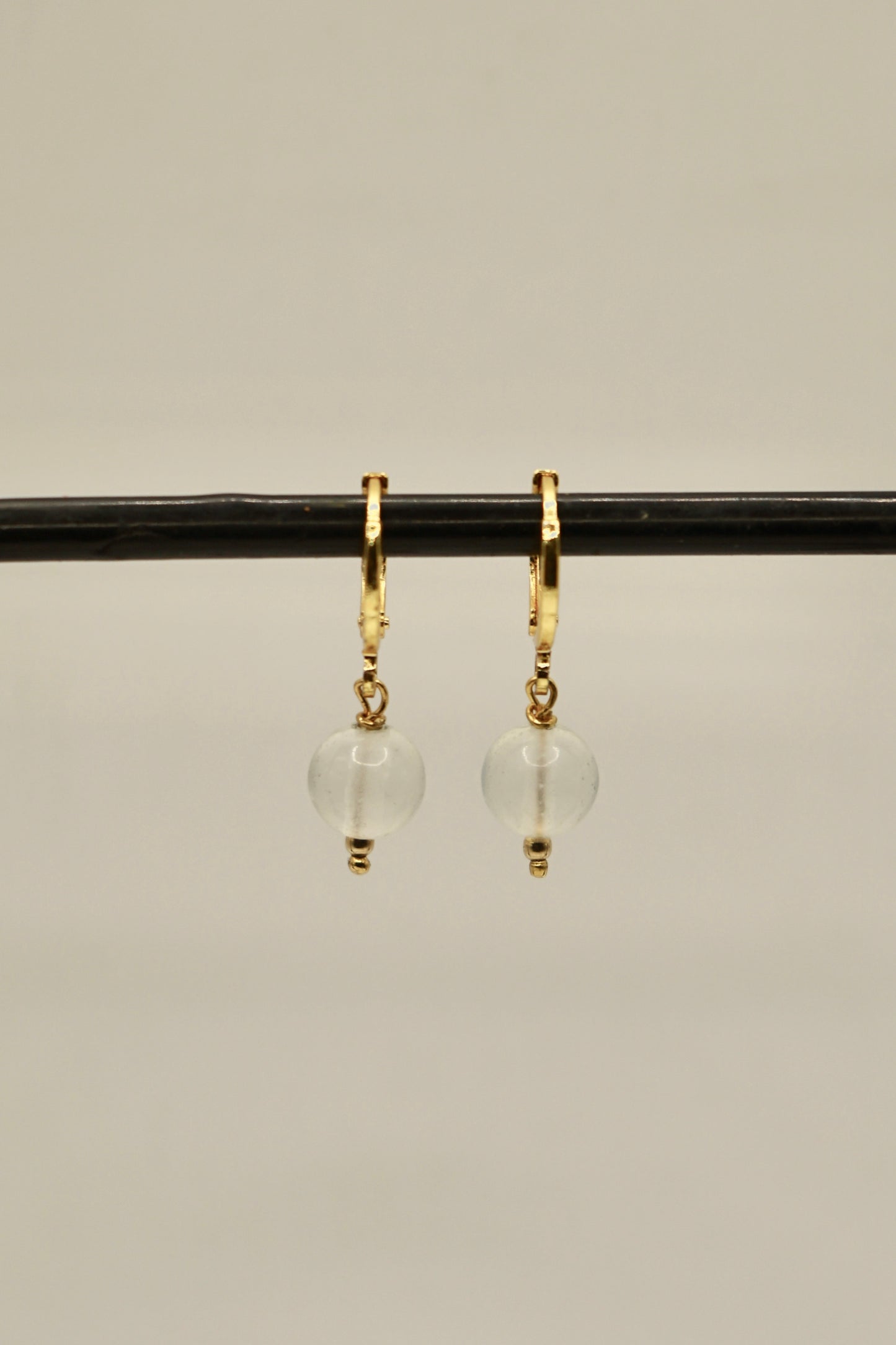 14k gold fill round moonstone earrings