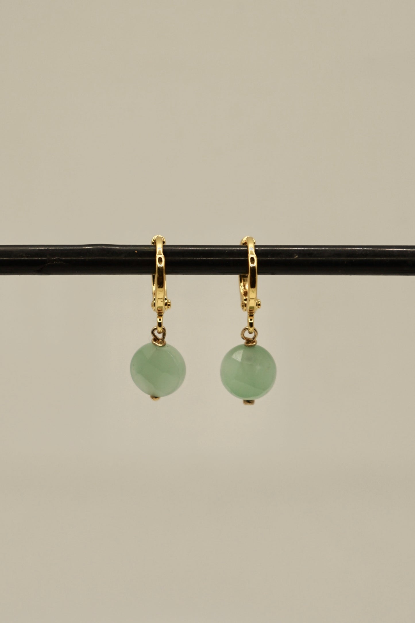 14k gold fill detailed circular jade earrings