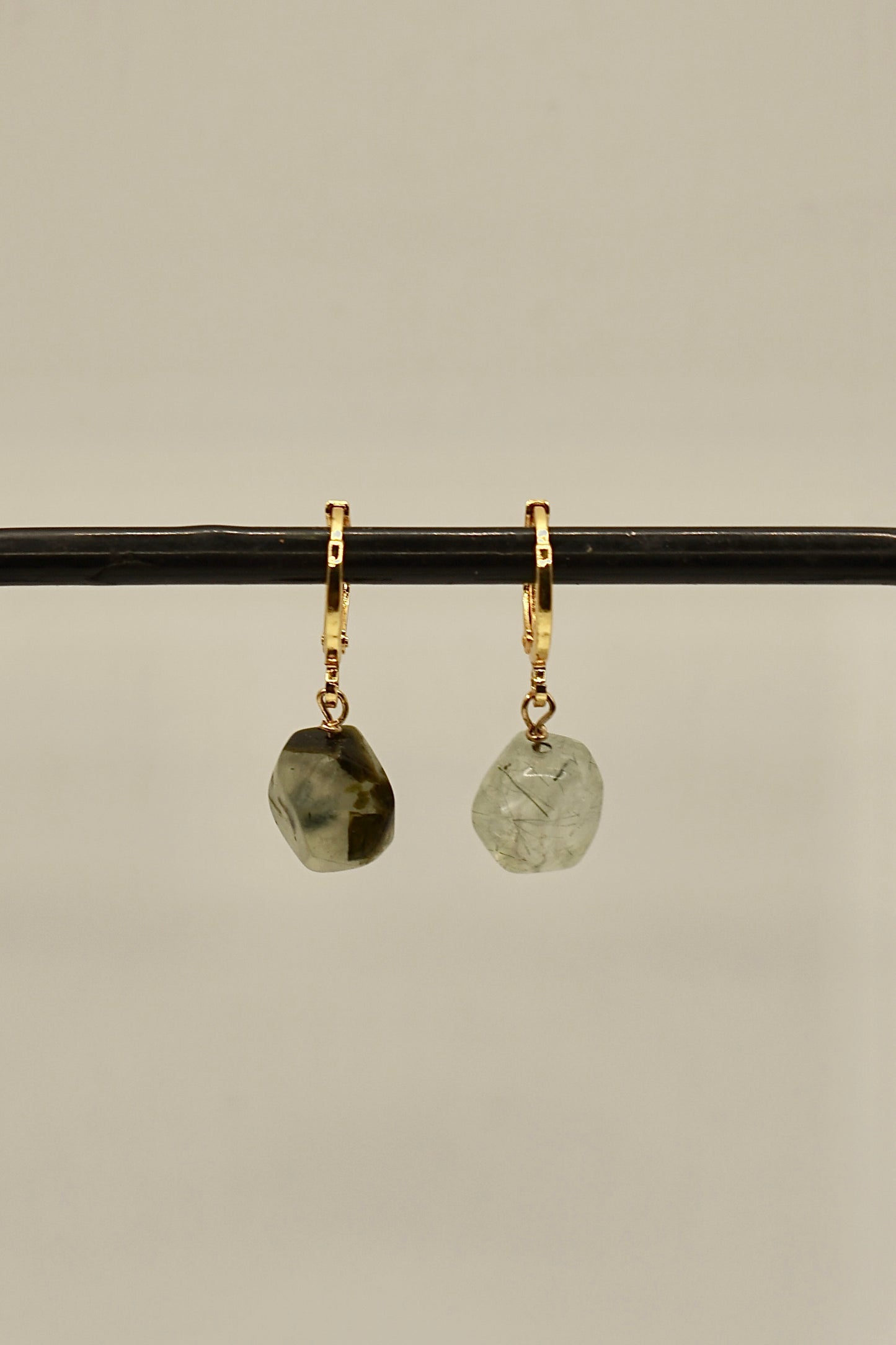 14k gold fill prehnite earrings