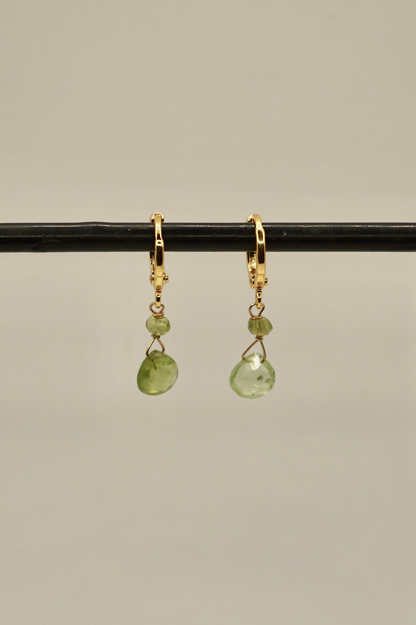 14k gold fill two-tier peridot earrings