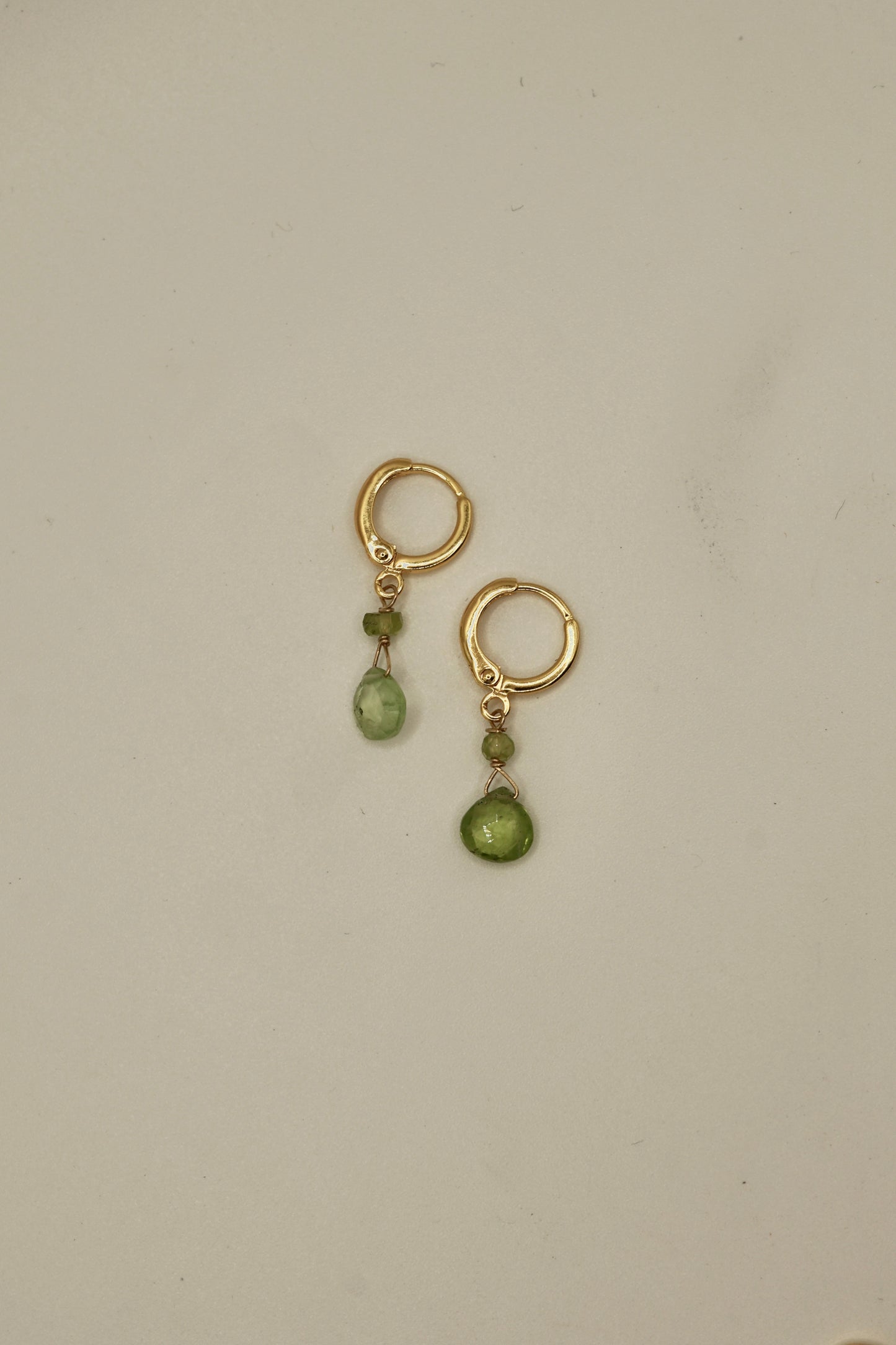 14k gold fill two-tier peridot earrings