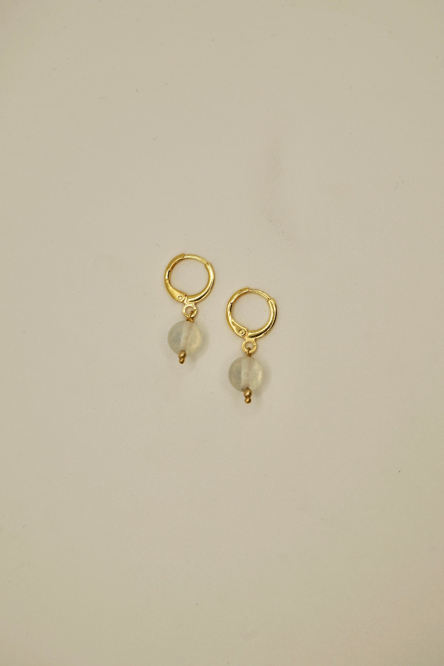 14k gold fill round moonstone earrings