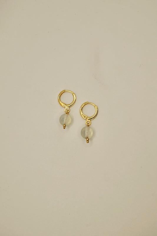 14k gold fill round moonstone earrings