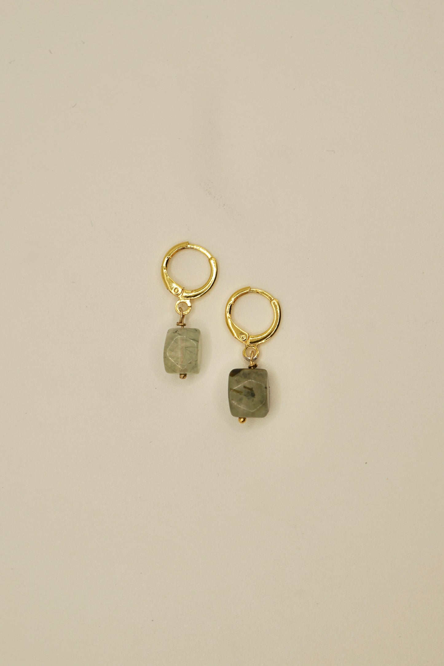 14k gold fill prehnite earrings