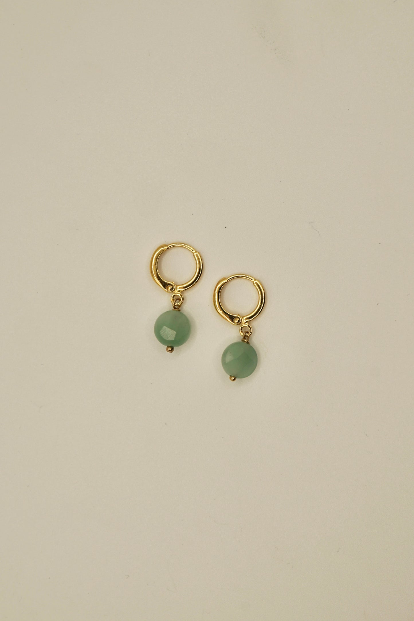 14k gold fill detailed circular jade earrings