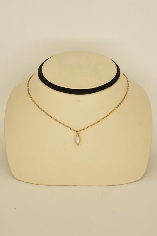 14K GF Genuine Pearl Pendant Necklace